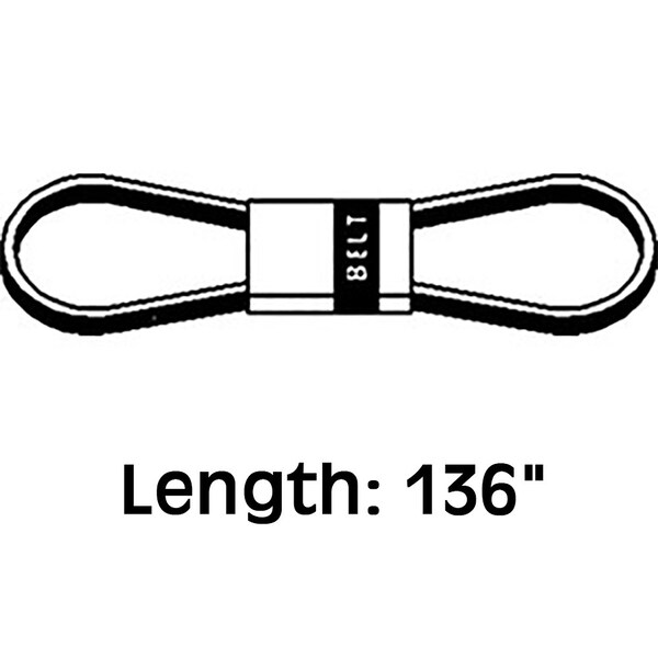Aftermarket 136 Beater to Feederhouse Jackshaft Belt for Challenger 670 670B 680B 71398384 - main